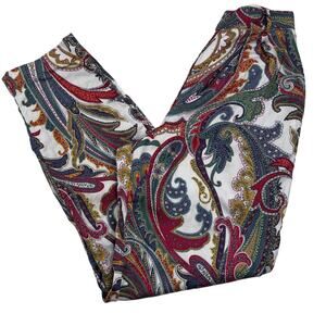 Corbin Threads Vintage Boho Hippie Paisley Cotton Pants Trousers Women's Size 8